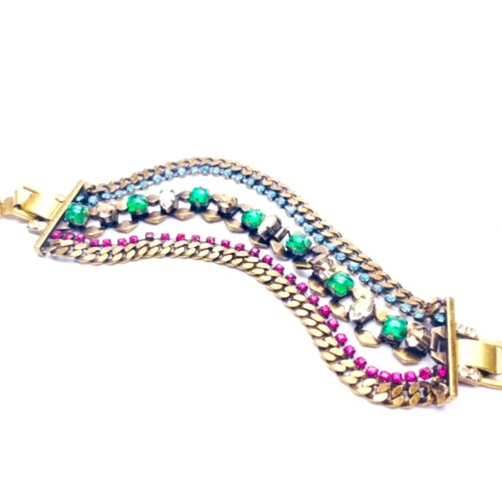 Stella & Dot X Rebecca Minkoff | Vintage Gold Jeweled Prisma StatementBr… - Picture 9 of 11